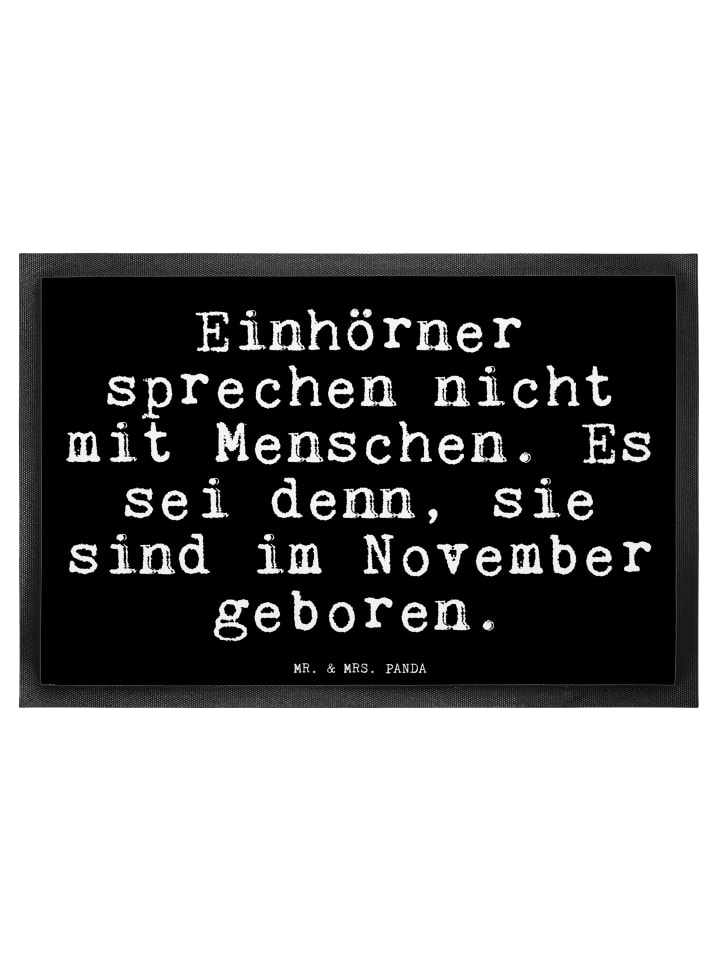 Schmutzmatte Einhörner sprechen nicht mit... mi... in Schwarz