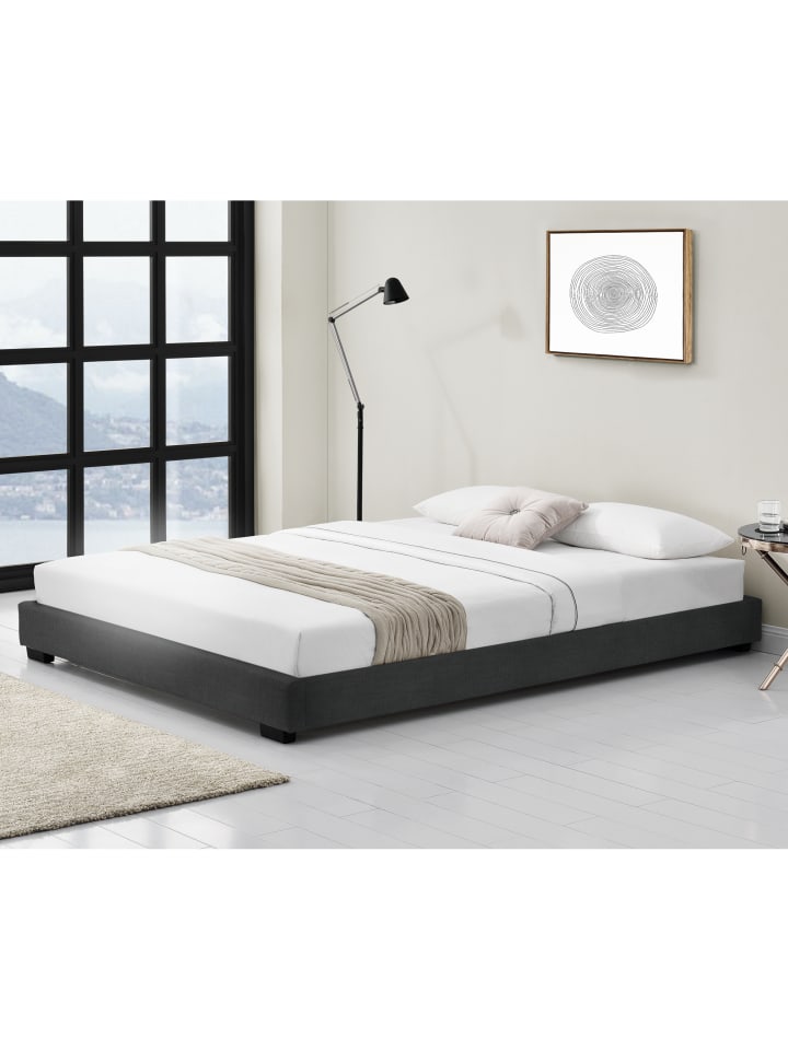 Polsterbett Masari in Schwarz (B)140cm