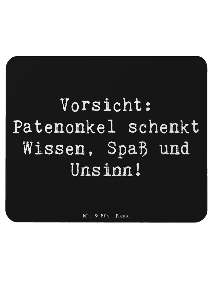Mauspad Patenonkel Wissen Spaß mit Spruch in Schwarz