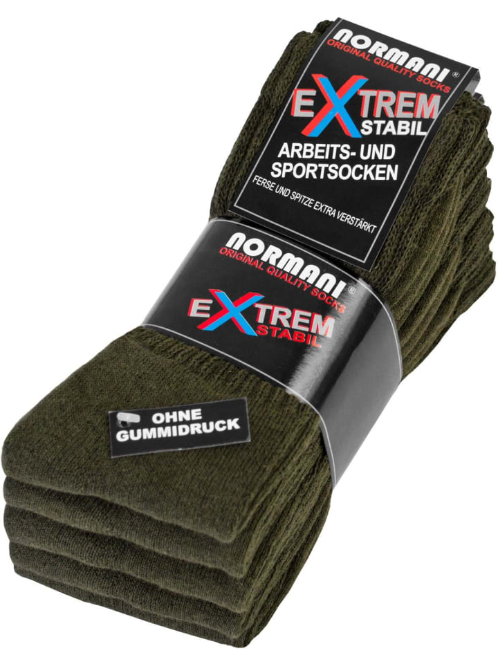 10 Paar Extrem Stabile Arbeits & Sportsocken Extrem in Oliv