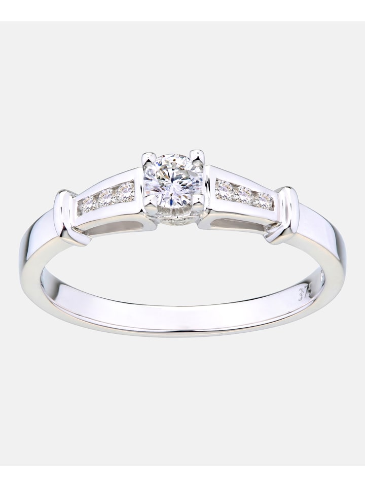 Verlobungsring aus 375 Weißgold mit 0.25 Karat Diamant