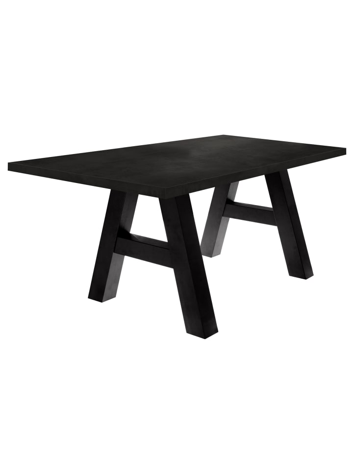 ESSZIMMERTISCH Elia 8 160 x 90 x 75 Esstisch Schwarzstahl