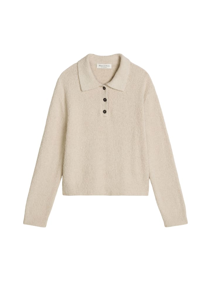 Strick-Poloshirt relaxed in Natural
