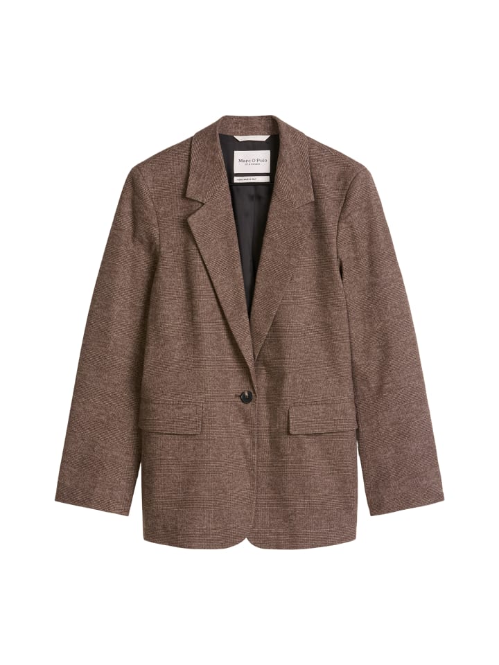 Glencheck-Blazer regular in Dark Brown