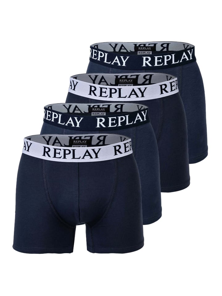 Boxershort 4er Pack in Dunkelblau/Weiß
