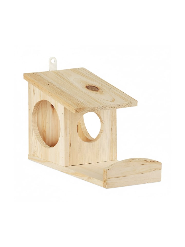 Eichhörnchen Futterhaus in Natur - (B)12 x (H)17,5 x (T)25 cm