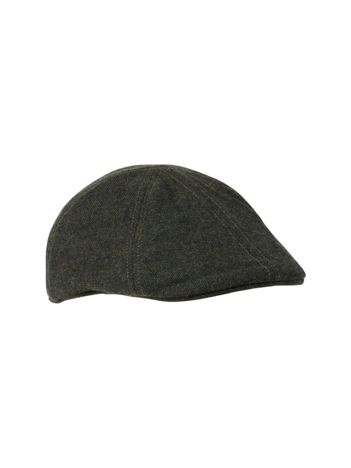 Flat Cap aus Wollmix in Waldgrün