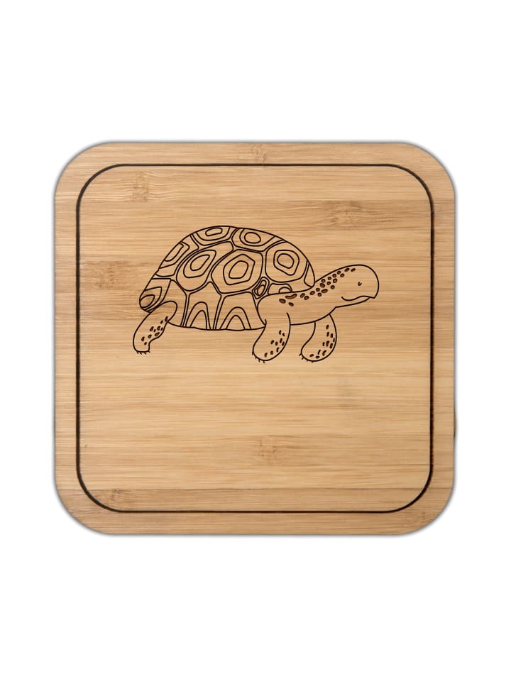 Glasuntersetzer Schildkröte MHerzieren mit Spruch in Transparent