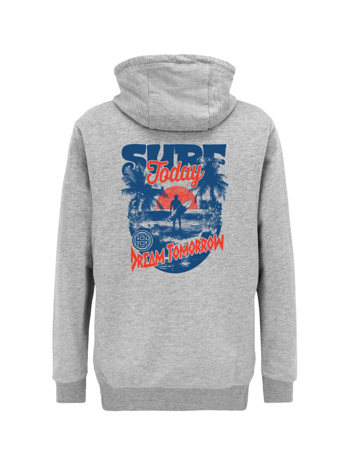 Hoodie Wrldvibe Surf Dreams Graphic in Heather Grey