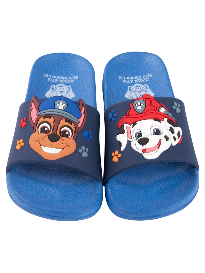 Paw Patrol Badelatschen Chase und Marshall Badeschlappen Badesandalen in blau
