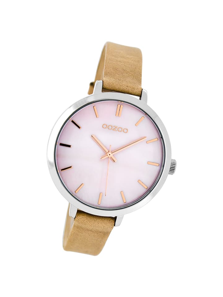 Analog-Armbanduhr Oozoo Timepieces beige mittel (ca. 38mm)