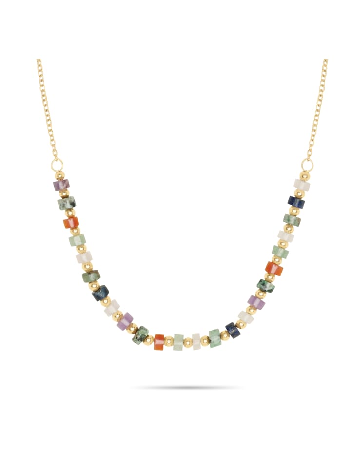 Halskette Colorful Beads in gold