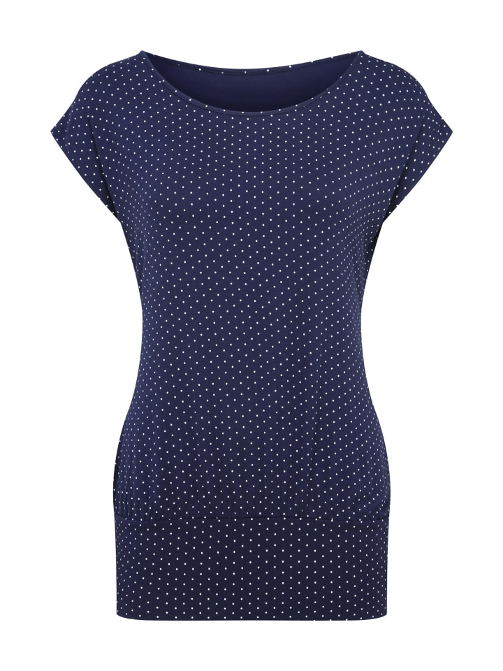 Longshirt in marine-gepunktet