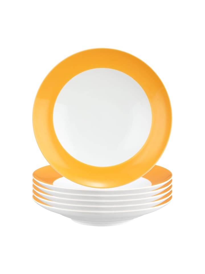 6er Set Suppenteller Liberty Pure Colors in Mango Orange ø 23,5 cm