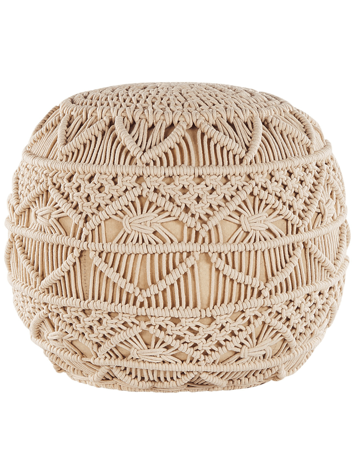 Pouf KAYSERI in Beige - (W) 40 x (H) 40 x (L) 40 cm