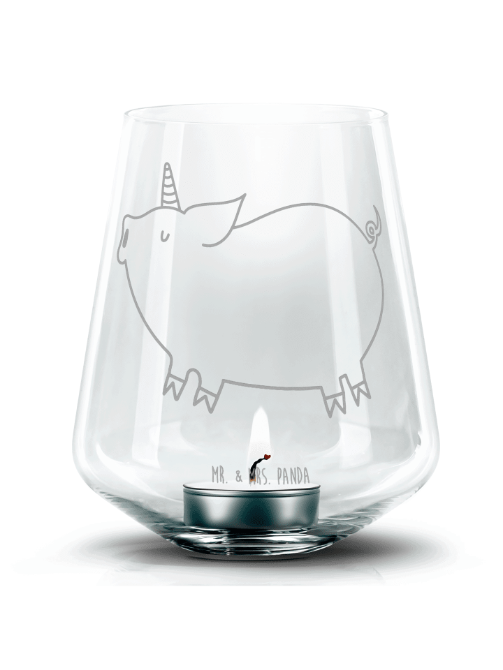 Kerzenständer Einhorn Schwein ohne Spruch in Transparent