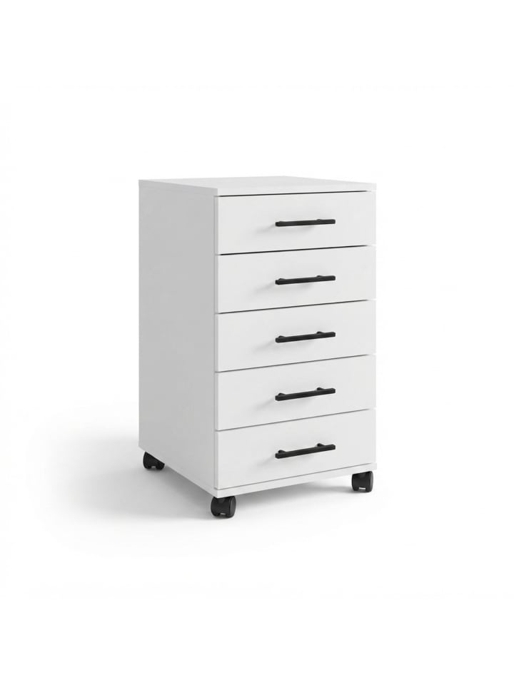 Rollcontainer in Weiß - (B)40 x (H)69 x (T)40 cm