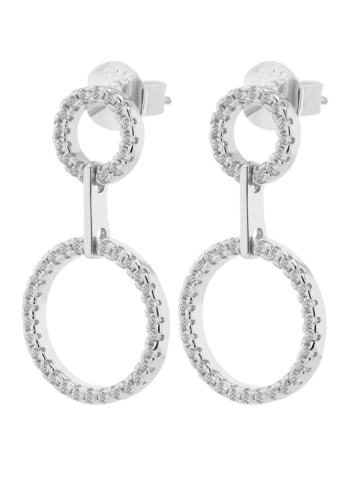 Damen Ohrstecker aus 925 Silber mit Zirkonia in silber