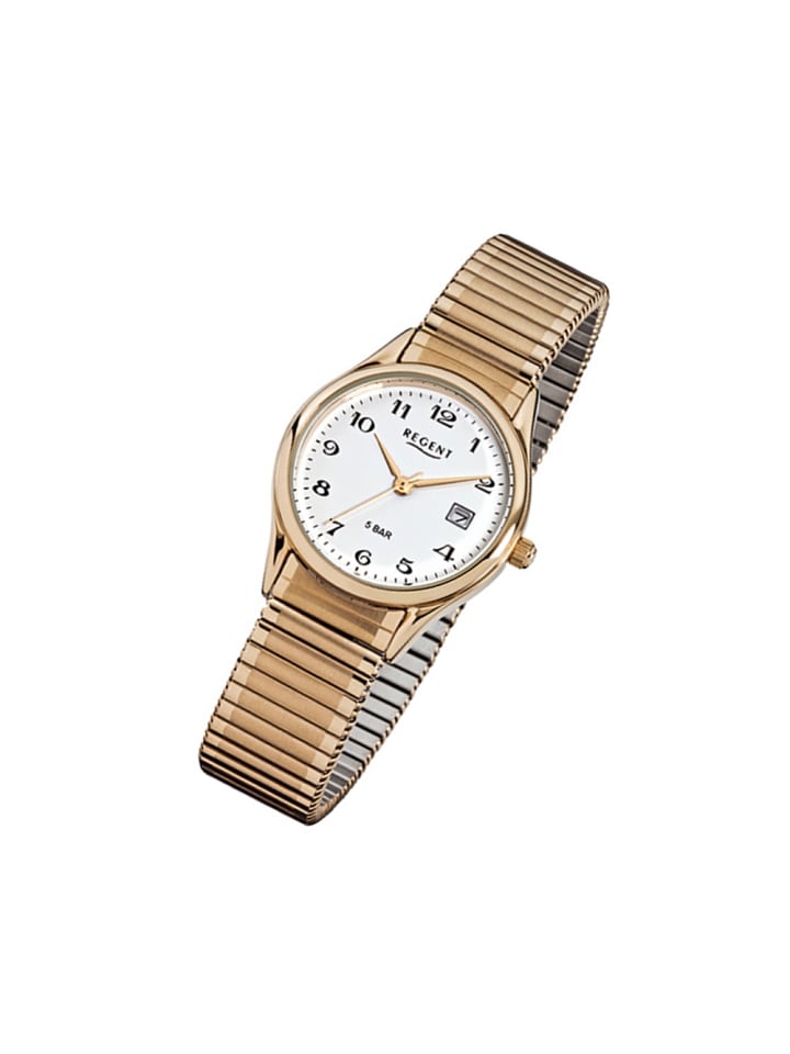 Analog-Armbanduhr Regent Zugarmband gold klein (ca. 29mm)