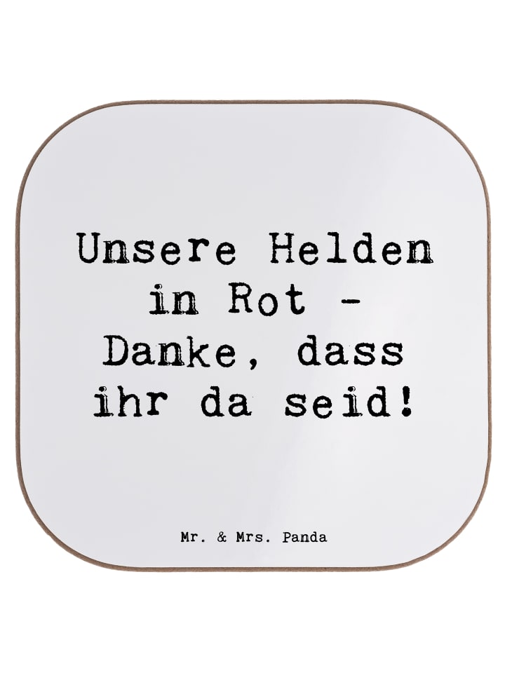 Tischuntersetzer Spruch Feuerwehrmann Helden mi... in Weiß