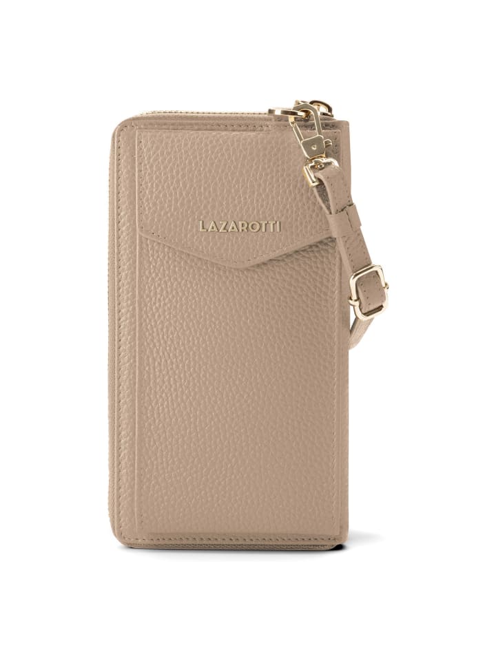 Bologna Leather Zip-Around Geldbörse Handytasche Leder 19 cm sand