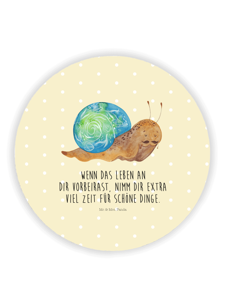 Magnet Schnecke Sir mit Spruch in Gelb Pastell
