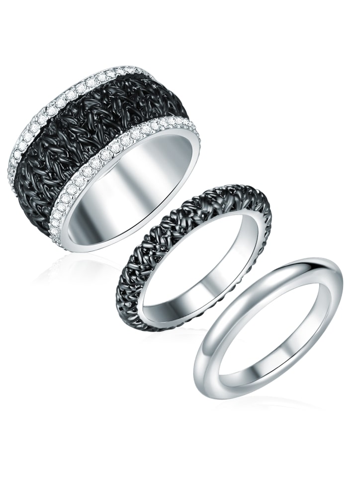 Ring aus Metall-Legierung verziert mit Kristallen von Swarovski® in silber