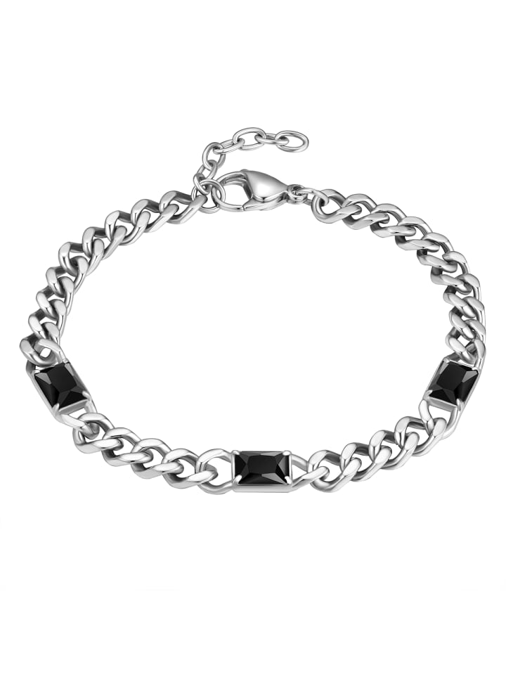 Armband aus Edelstahl mit Zirkonia in silber
