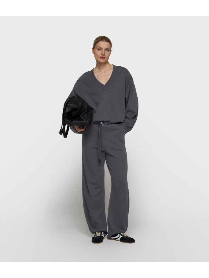 Fleecehose mit Muster in Steel Blue