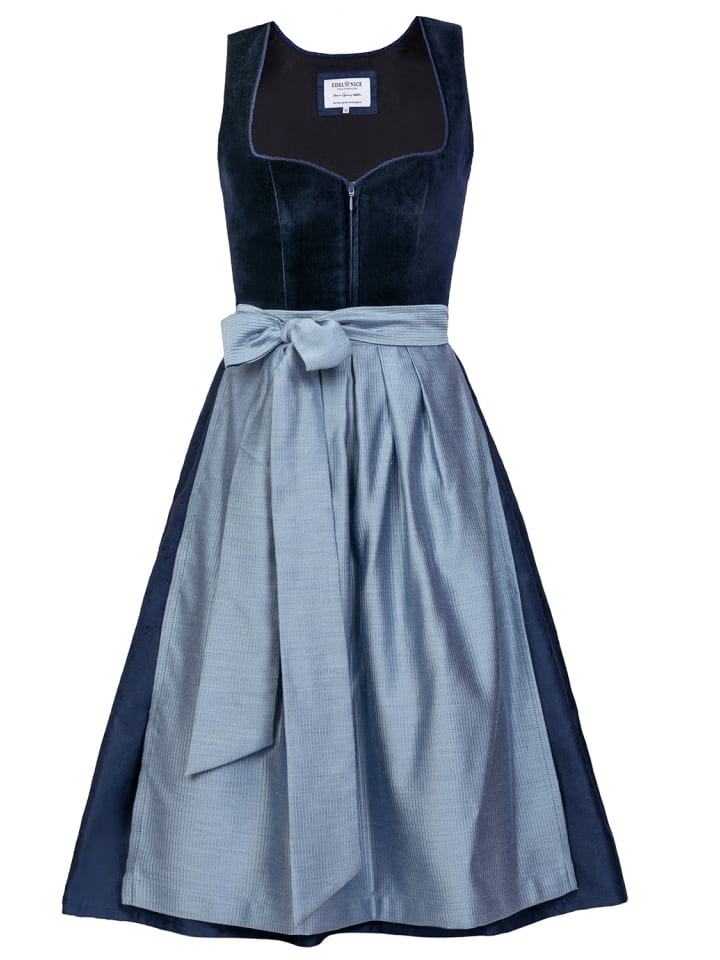 Midi Dirndl Luna Samt Blau in blau