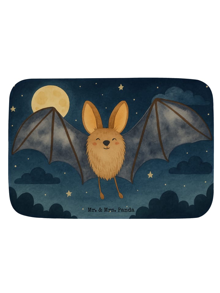 Badeteppich Fledermaus Flügel Design ohne Spruch in Weiß