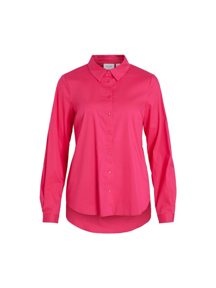 Langarmbluse in pink yarrow