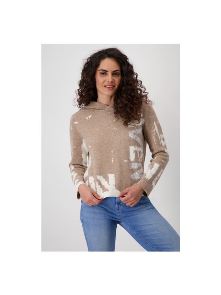 Pullover in milk chocolate gemustert