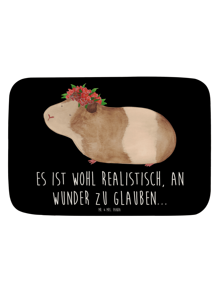 Badezimmerteppich Meerschweinchen Weisheit mit ... in Schwarz