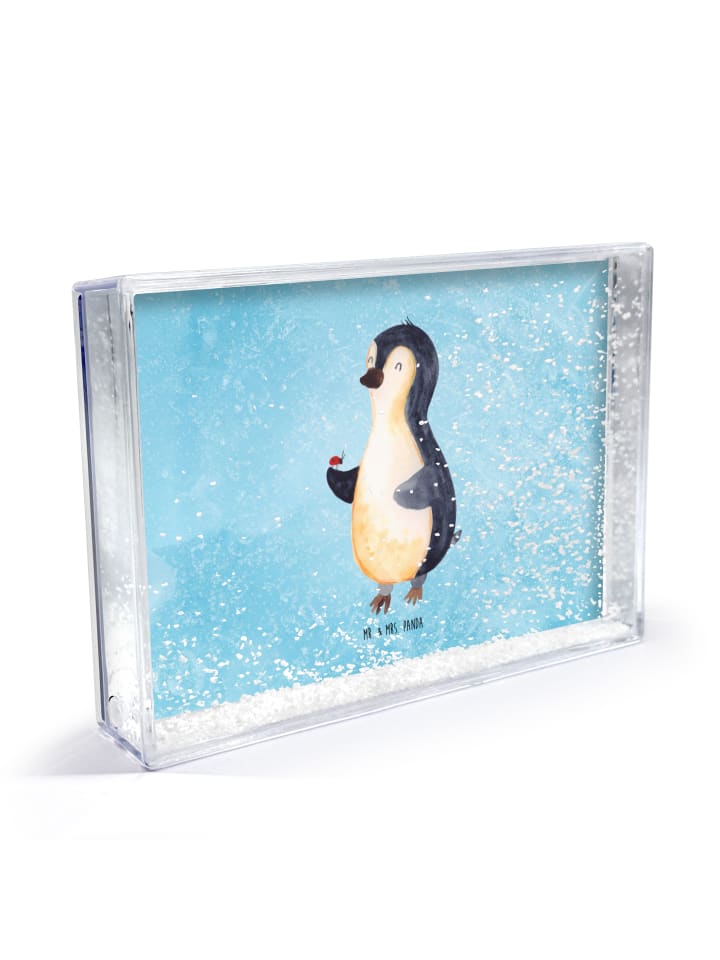 Bilderrahmen Pinguin Marienkäfer ohne Spruch in Eisblau