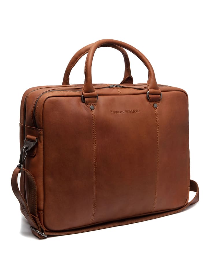 Wax Pull Up Aktentasche Leder 41 cm Laptopfach cognac