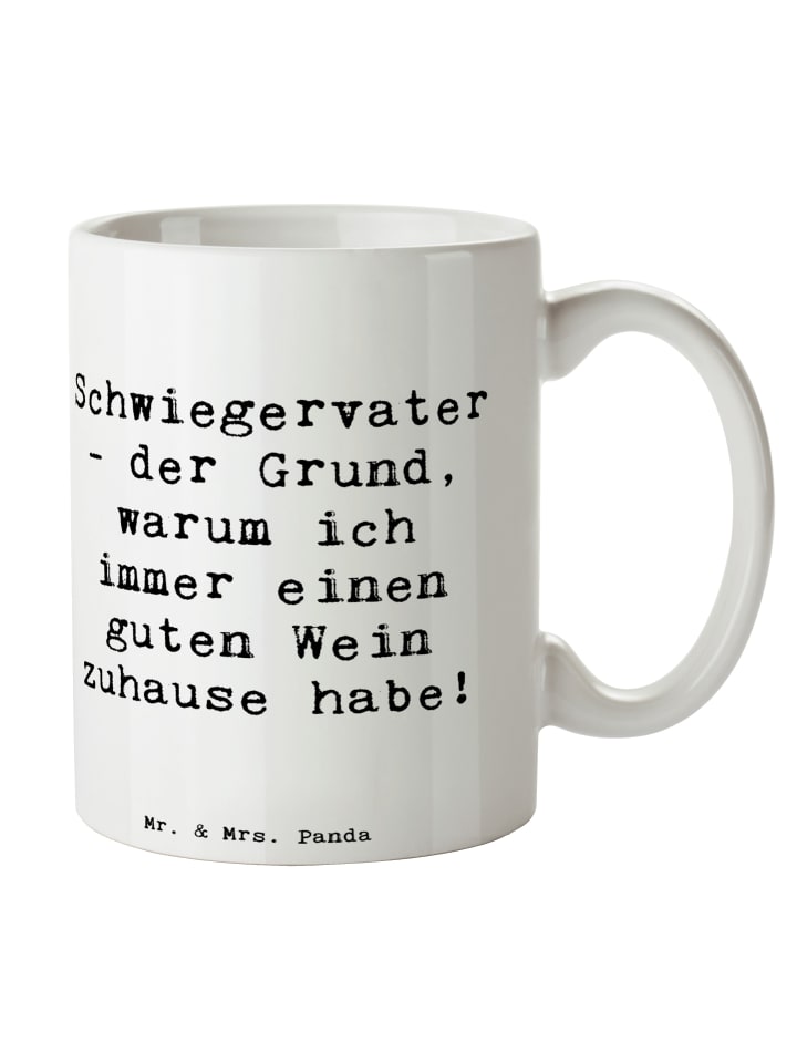 Tasse Schwiegervater Weinliebhaber mit Spruch in Weiß
