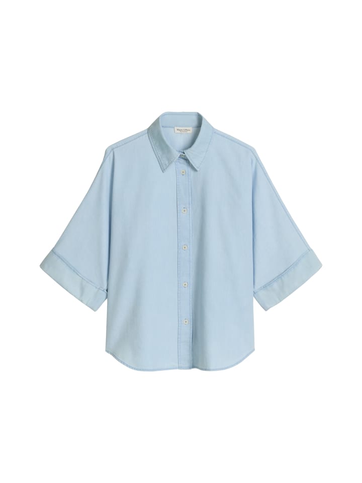 Denim-Bluse relaxed in Light Blue