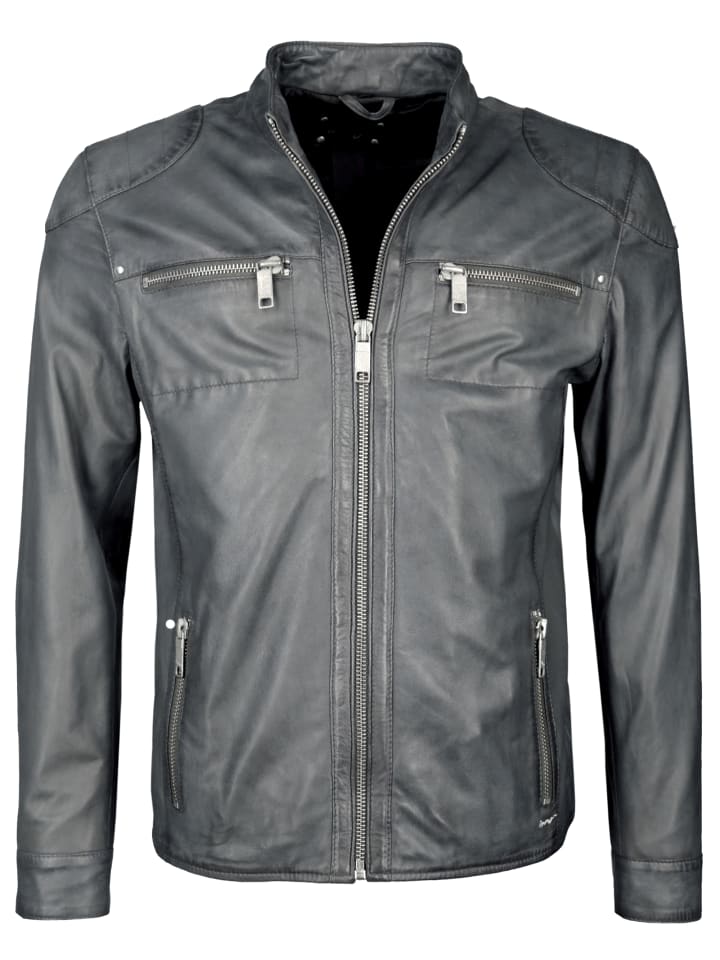 Lederjacke Flint in grau