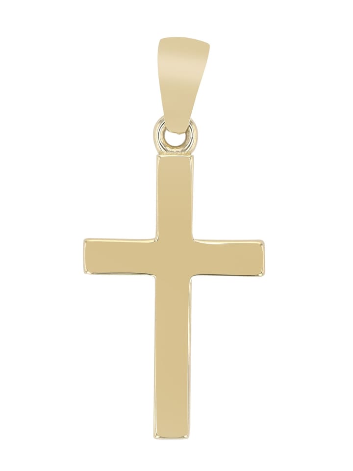 Unisex Anhänger – Kreuz Kreuzanhänger aus 333 Gold in gold