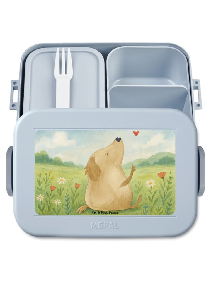 Lunchbox Hund Liebe Design ohne Spruch in Blau Pastell