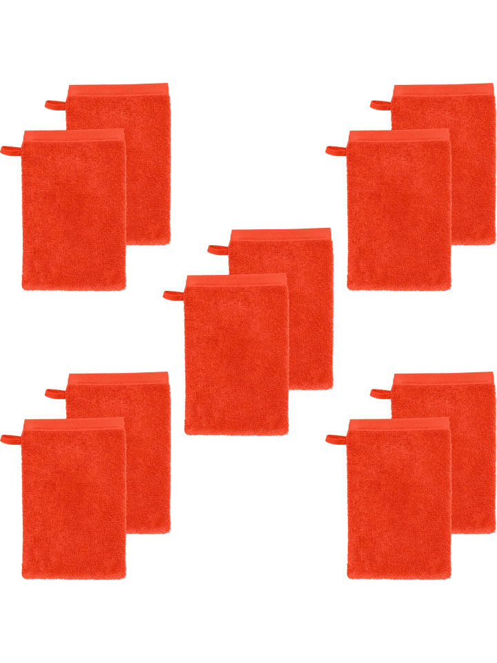 Frottier Waschhandschuh 10er-Pack Heidenheim in orange