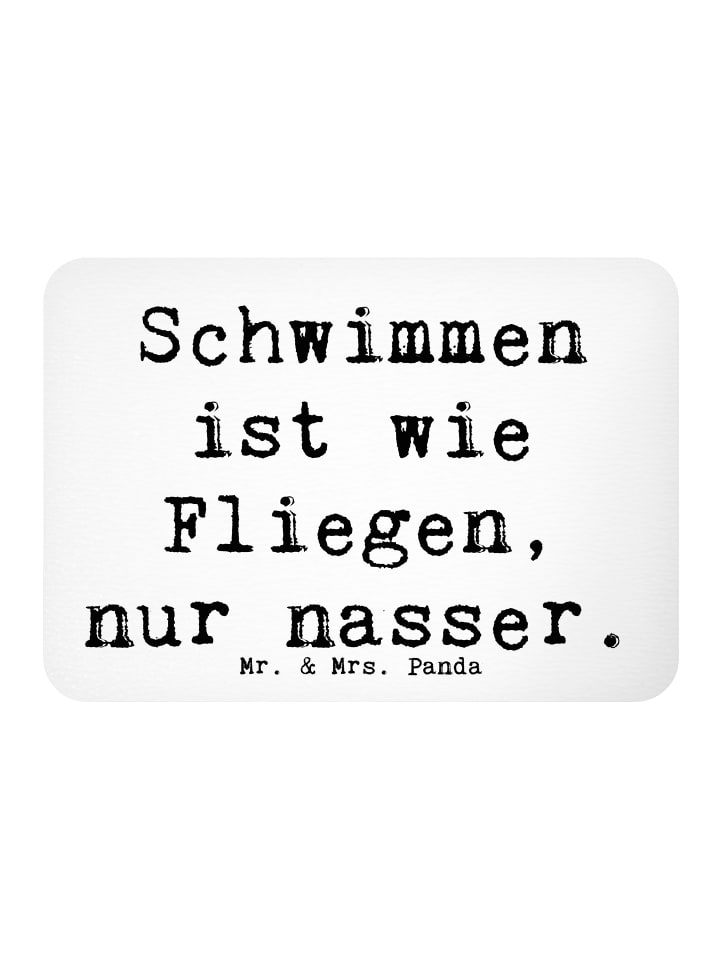 Magnet Spruch Schwimmen wie Fliegen mit Spruch in Weiß