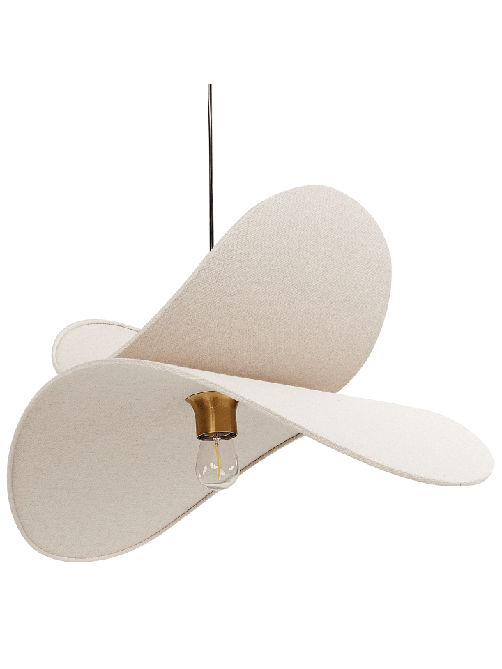 Pendelleuchten MASCOTA in Beige/Gold - (W) 61 x (H) 105 x (L) 61 cm