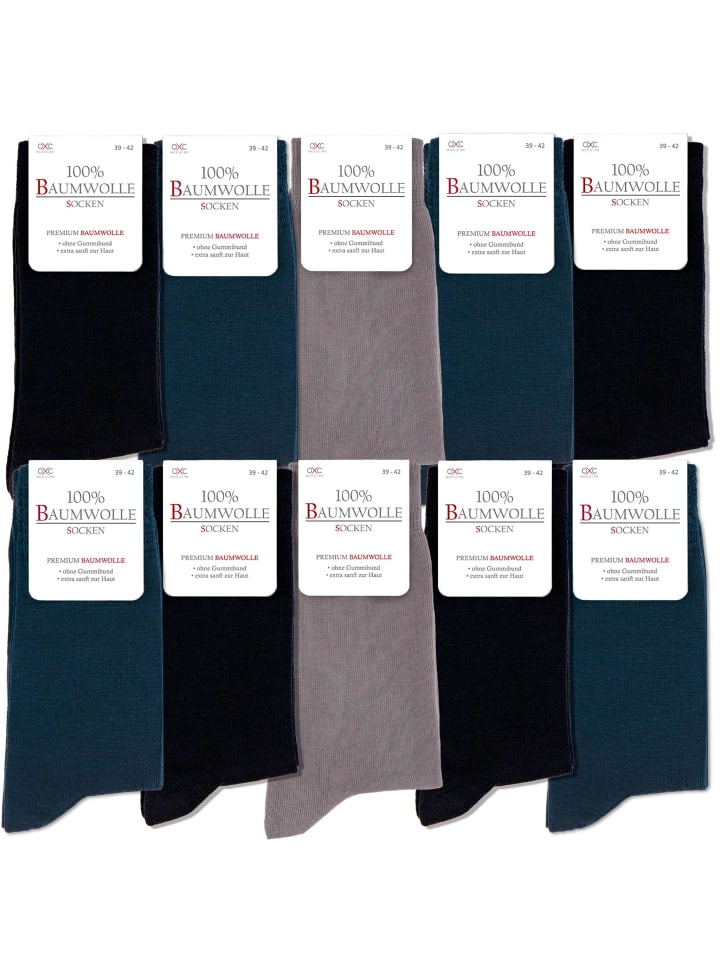10er Pack 100% Baumwollsocken Ingo in Blau-Mix