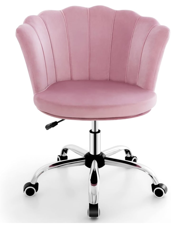 Bürostuhl aus Samt in Rosa