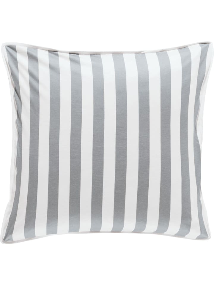 Mako-Single-Jersey Kuschelkissenbezug in silber-weiß