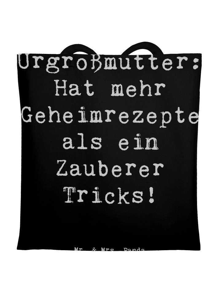Tragetasche Urgroßmutter Schätze mit Spruch in Schwarz