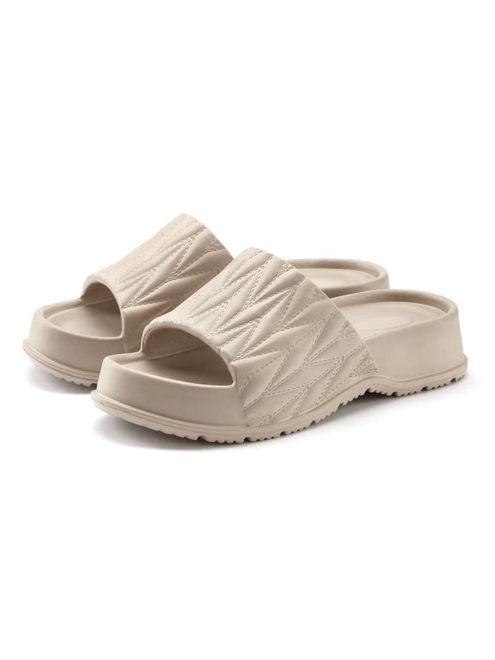 Badepantolette in beige