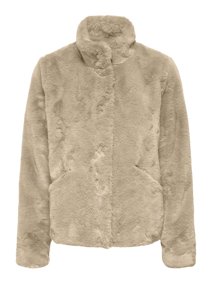 Kunstpelzjacke in Humus